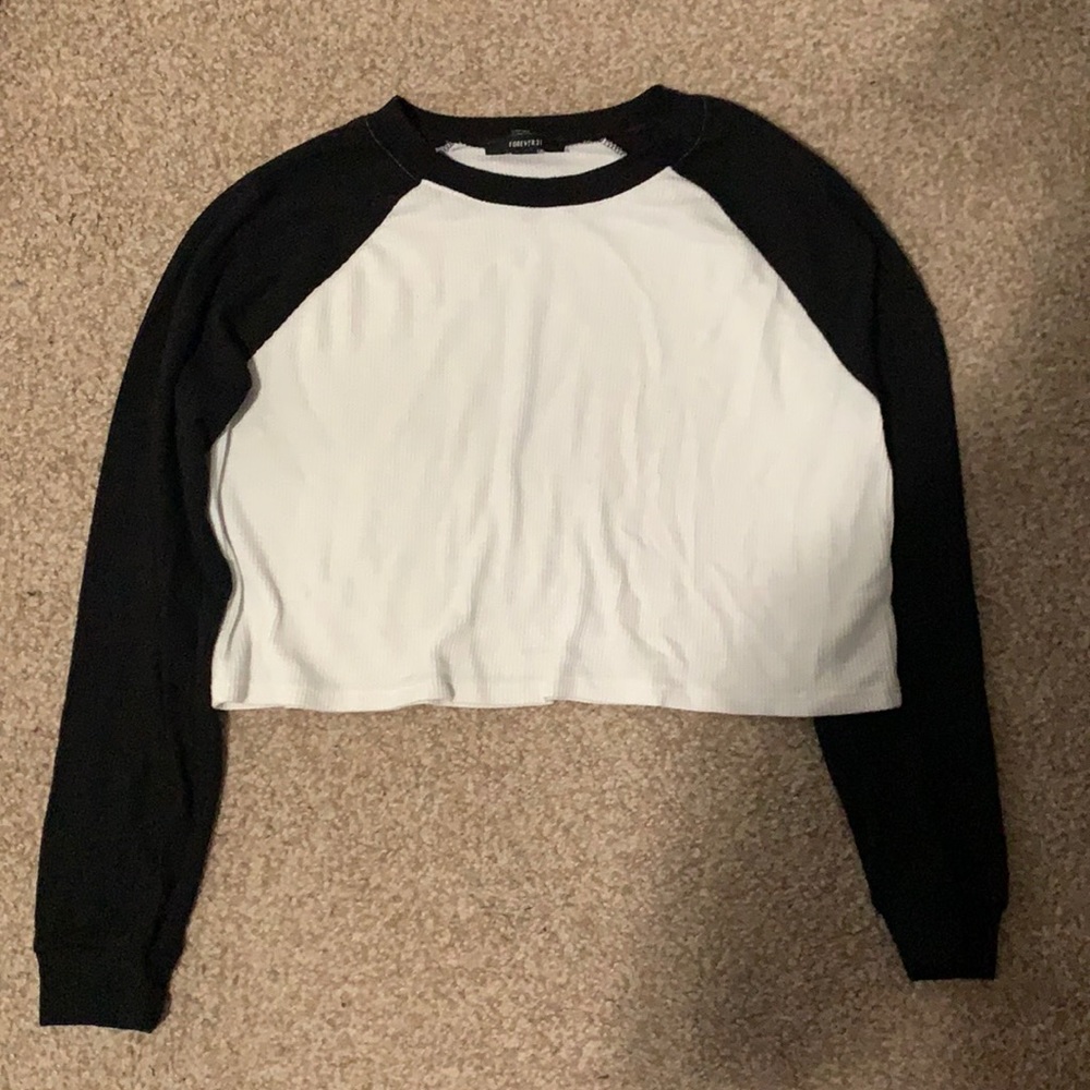 Cropped thermal baseball long sleeve